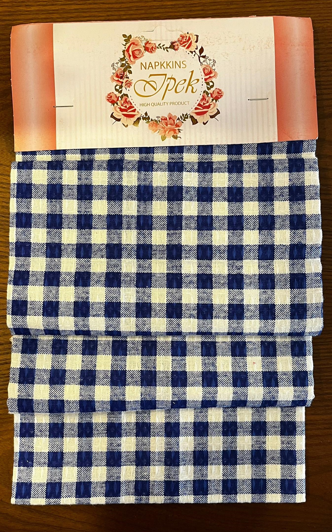 دستمال آشپزخانه نخی بسته 3 عددی مدل چهارخانه