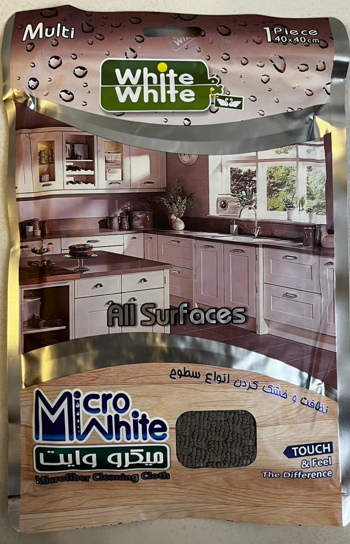 دستمال نظافت خانه و آشپزخانه میکروفایبر وایت اند وایت مدل سطوح