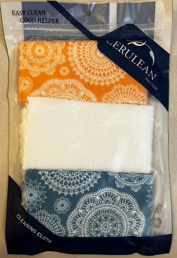 دستمال میکروفایبر آنتی باکتریال سرولین بسته 3 عددی