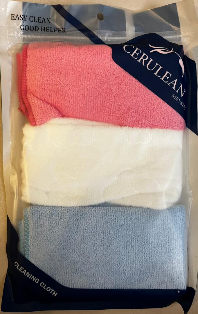 دستمال میکروفایبر آنتی باکتریال سرولین بسته 3 عددی